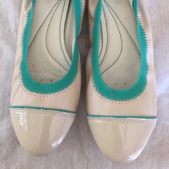 Geox Ballerina Flats White with Aqua Green - Picture 8 of 8